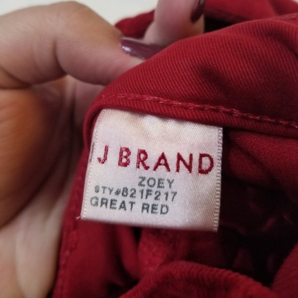 J Brand Zoey Great Red Skinny Corduroy Zipper size 24 (195) - Picture 6 of 9